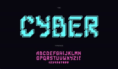 Cyber font trendy typography. 7656185 Vector Art at Vecteezy