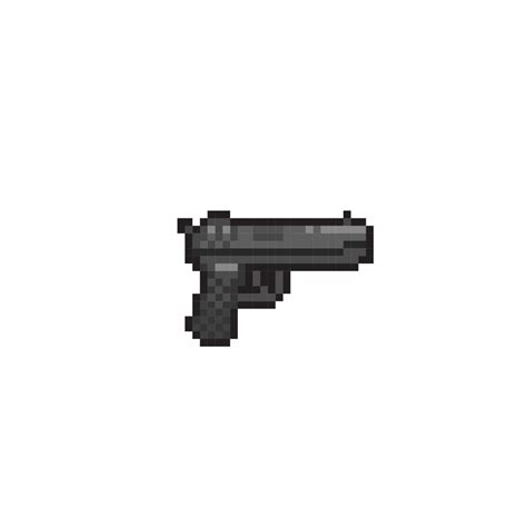 hand gun in pixel art style 22284717 Vector Art at Vecteezy