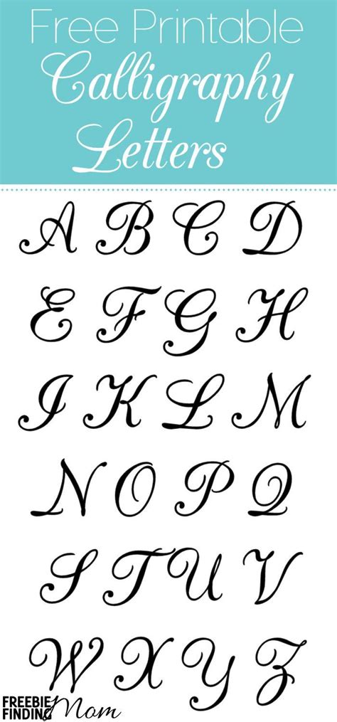 the free printable calligraphy letters