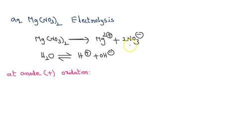 An aqueous solution of Mg(NO3)2 is electrolyzed. Give the chemical ...