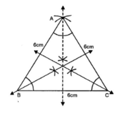 Draw an equilateral triangle on a side of length 6.6cm .Draw all its ...