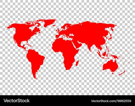 Red world map Royalty Free Vector Image - VectorStock