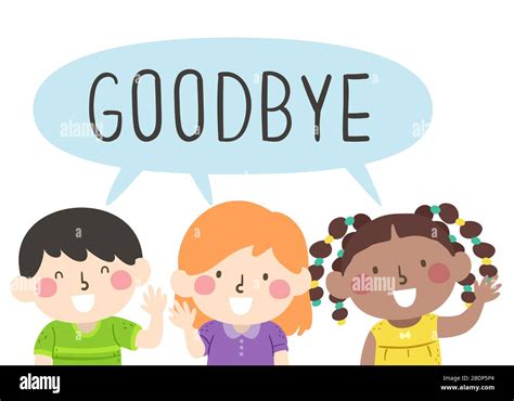 Group Waving Goodbye Cartoon