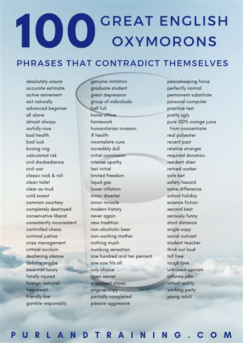 100 Great English Oxymorons - Free Infographic - PurlandTraining.com ...