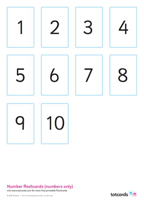 Printable Numbers 1 10 Flashcards