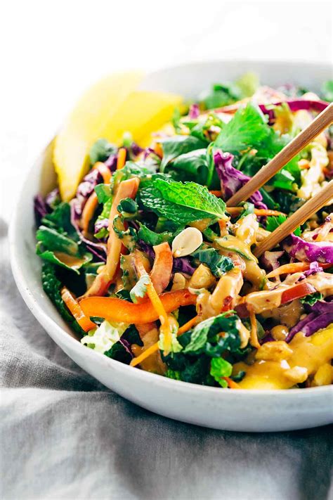 Crunchy Thai Salad with Creamy Peanut Dressing - Jessica Gavin