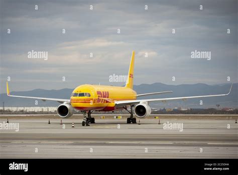 DHL airplane airport Stock Photo - Alamy