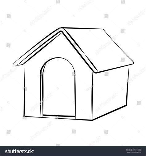 Outline Sketch Dog House Vector Illustration Stock Vector (Royalty Free ...