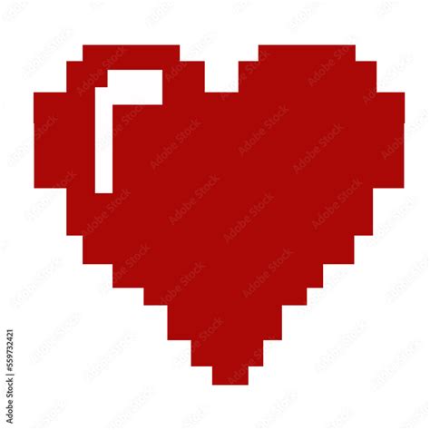 vector pixel heart 8 bit on PNG transparent background, Vector ...