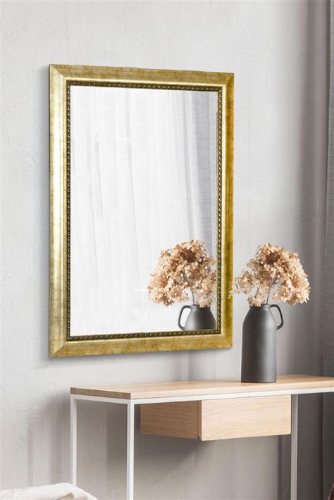 Laurel Brushed Gold Elegant Classic Wall Mirror 102 x 71 CM