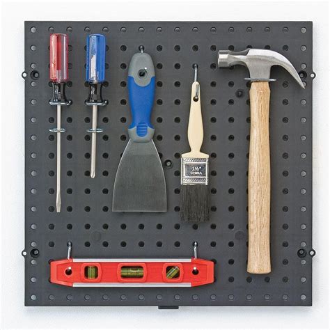 Everbilt 16 in. x 16 in. Plastic Pegboard in Black-17961 - The Home Depot