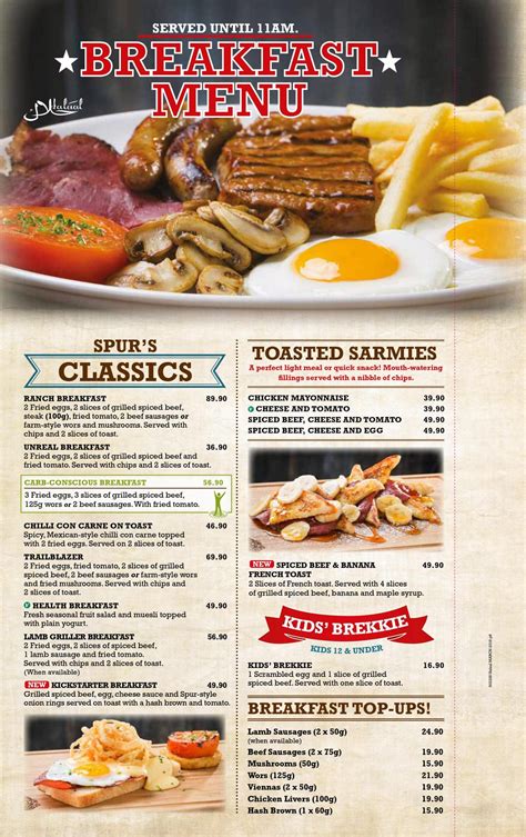 Spur Steak Ranches Menu Prices & Specials