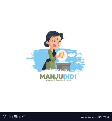 Manju didi washing and cleaning services logo Vector Image