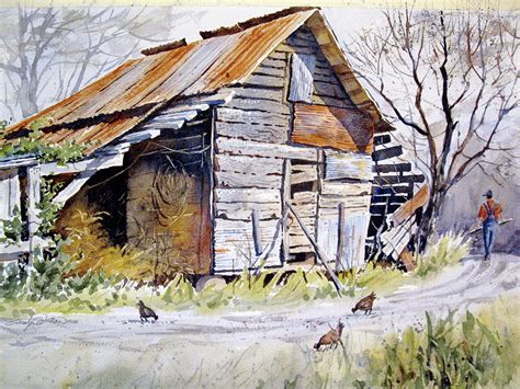 Farm Shed Painting by Carolyn Watson - Pixels