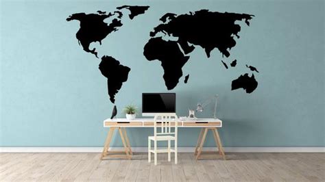 World Map Decal Small & Large World Map Wall Decals Map | Etsy