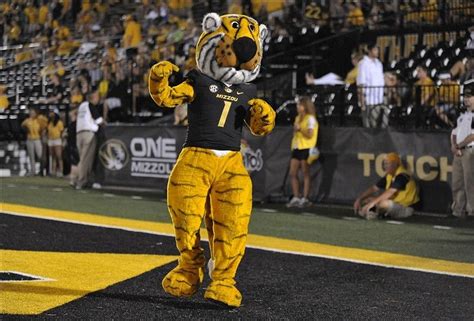 Missouri Tigers mascot Truman the Tiger dons a black jersey for the ...