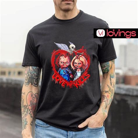 Love Kills Chucky And Tiffany Halloween Horror Shirt - Walmart.com