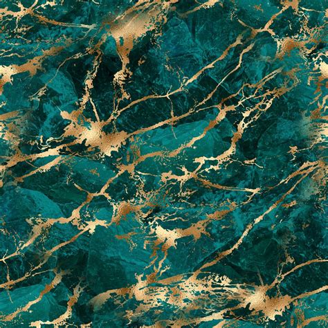 Teal and Gold Marble Texture Wallpaper - Magic Decor