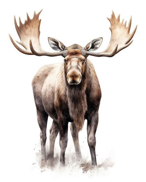 Premium AI Image | there is a moose standing in the snow with large ...