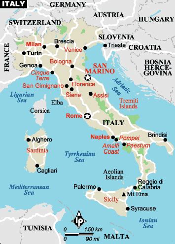 Italy map EUROPE - Country map of Italy