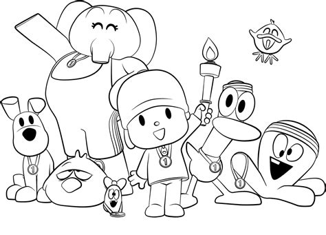 Pocoyo Characters coloring page - Download, Print or Color Online for Free