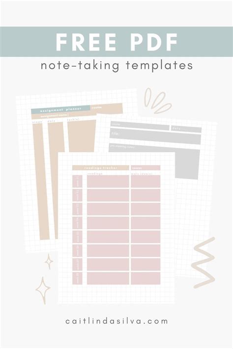 FREE PDF — digital note taking templates | Bullet journal student ...