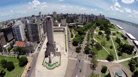 rosario argentina flag memorial cathedral aerial Stock Footage Video ...