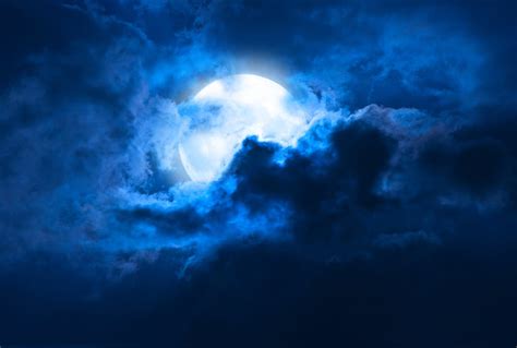 Free download | HD wallpaper: blue moon with clouds, Full moon, HD, 4K ...