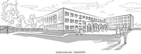 School Building Drawing For Kids