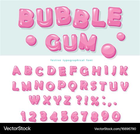 Bubble gum font design sweet abc letters and Vector Image