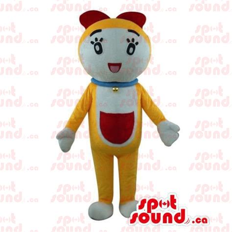 Well-Known Doraemon Cartoon Character Yellow Cat Plush SPOTSOUND Mascot ...