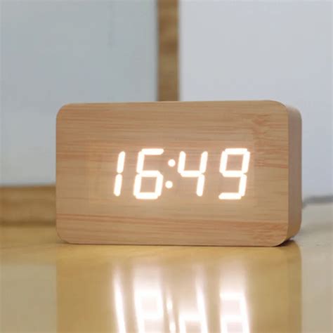 Creative design,LED Display light alarm wood clock,gadgets cool ...