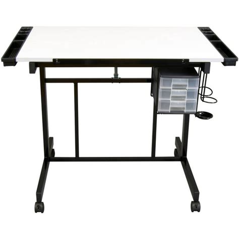 Studio Designs Deluxe Metal Drafting Table with Storage, Black ...