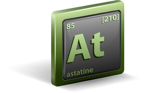 Astatine chemical element. Chemical symbol with atomic number and ...