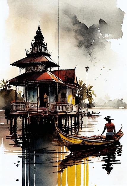 Premium Photo | Pontianak Ghost Place Watercolor Folklore legend ...