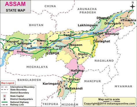 Map Of Assam State With Districts