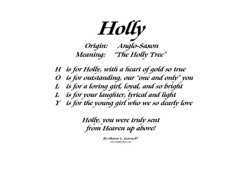 Meaning of Holly - LindseyBoo