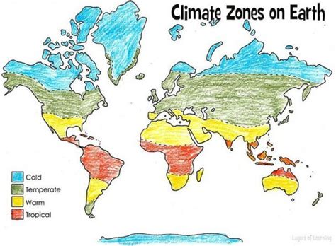 Climate Map Worksheet Middle School