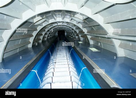 Brussels Belgium Atomium Inside Tube Stock Photo - Alamy