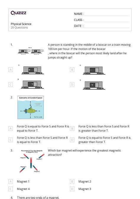 50+ Physical Science worksheets for 8th Year on Quizizz | Free & Printable