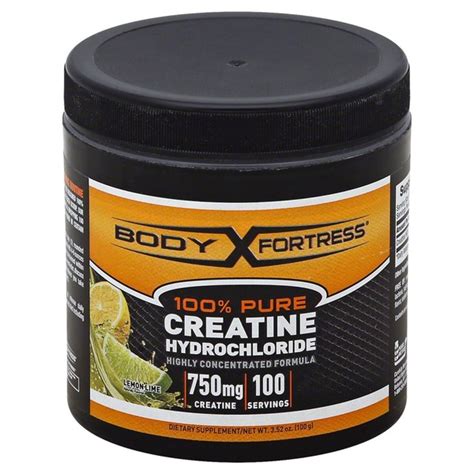 Body Fortress Creatine Hydrochloride, 100% Pure, Lemon Lime (3.52 oz ...