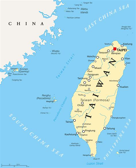 Taiwan Map - Guide of the World