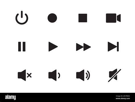 Audio, video, music player button icon. Sound control, play, pause ...