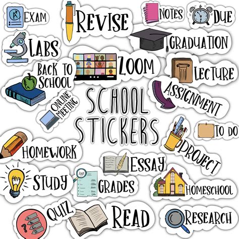 SCHOOL Digital STICKERS Set for Digital Planner Clip Art - Etsy