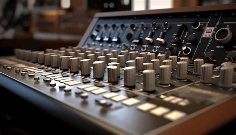 Premium AI Image | A close up of a wooden mixing console