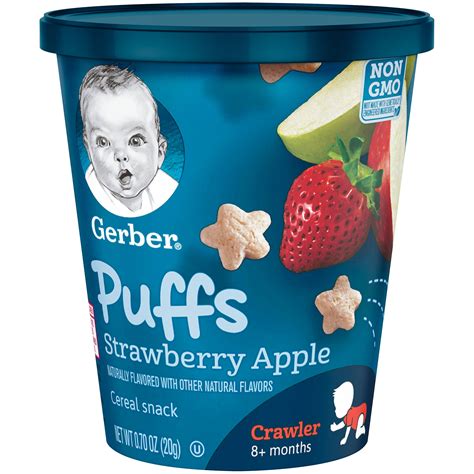 (8 Pack) Gerber Puffs Strawberry Snack Cup 0.70 oz. - Walmart.com ...