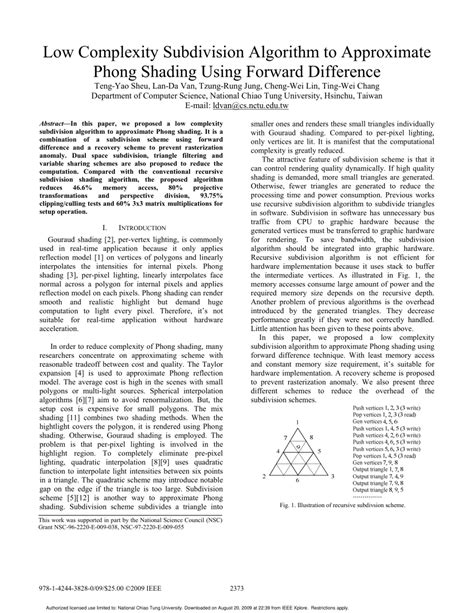 (PDF) Low complexity subdivision algorithm to approximate Phong shading ...