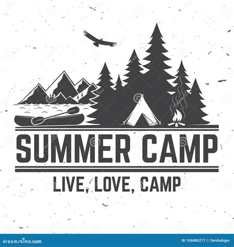 Camp Logo Design. Summer Camp Badge Cartoon Vector | CartoonDealer.com ...