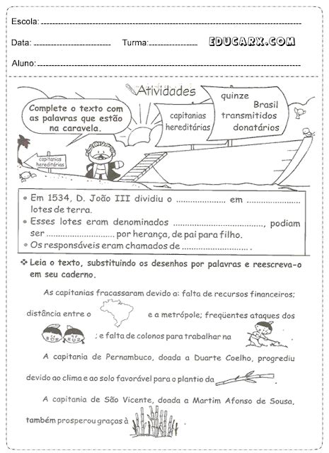 Atividades de história para o 5° ano