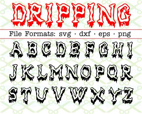 DRIPPING Halloween Font-Cricut & Silhouette Files SVG DXF EPS PNG ...